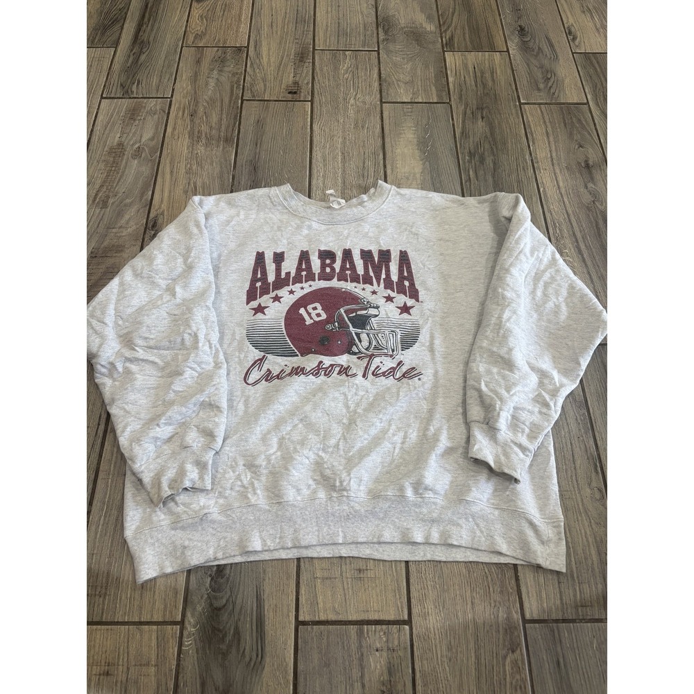 Hanes Alabama Crimson Tide Football Crewneck Sweatshirt Men's XL Grey NCAA